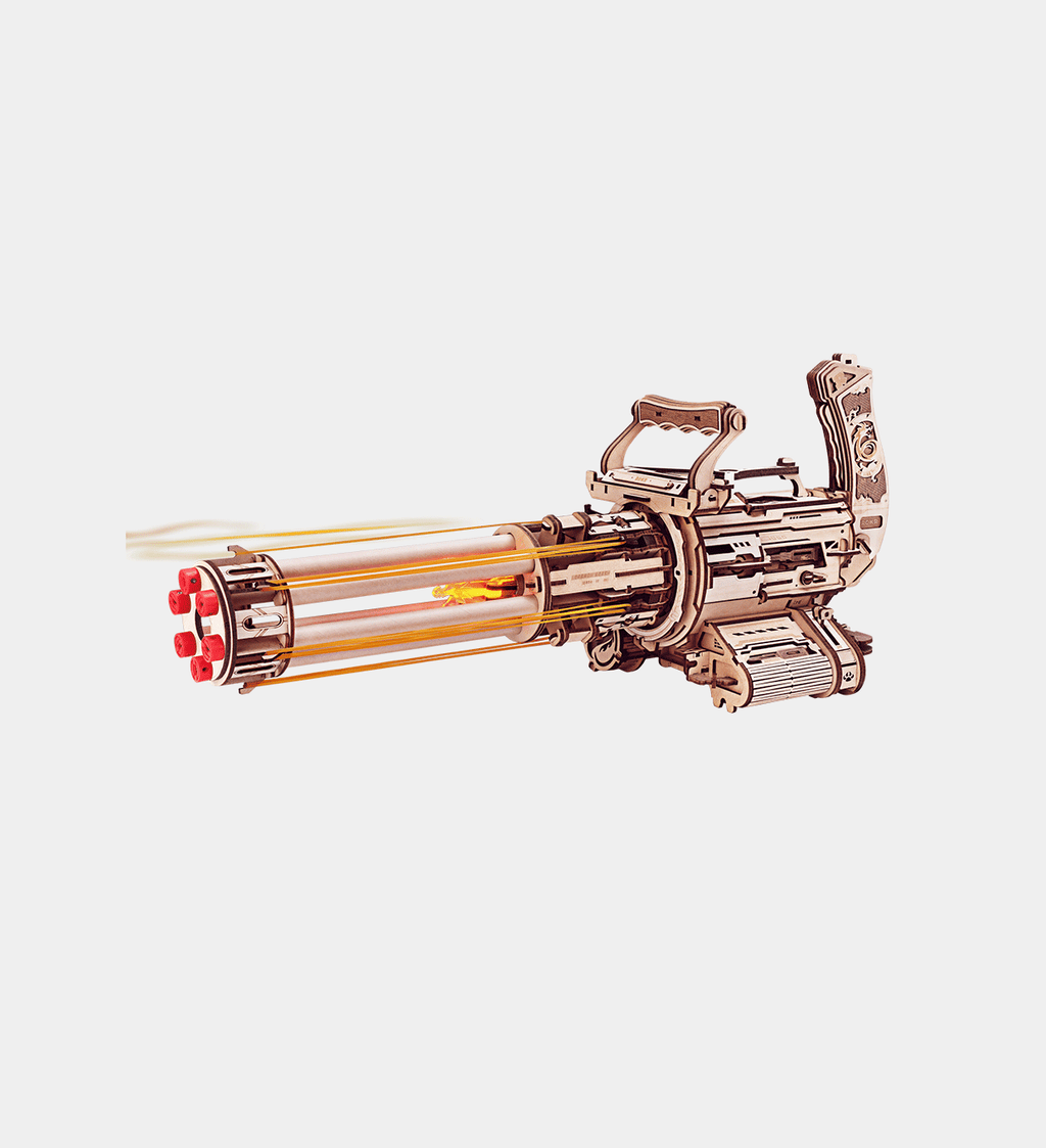 Rotating-Barrel Machine Gun 3D Wooden Puzzle