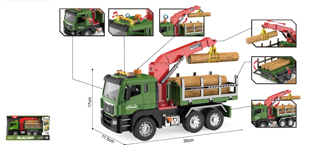 1:10 Scale Tree Log Carrier Truck – Wenyi Builder Series