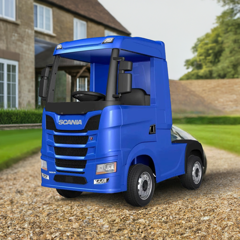 Scania Blue Ride On Truck & Trailer for Kids | 24V