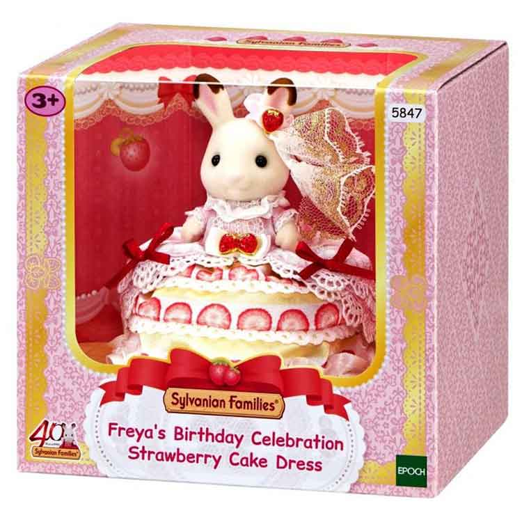 Sylvanian Families - Freya's Birthday Celebration Strawberry Cake Dress