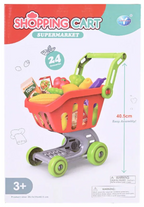 Mini Shopping Cart Toy with Fruits & Vegetables (Age 3+)