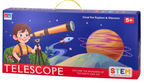 Kids’ Astronomy Telescope 80x Magnification with 3 Optical Lenses Ages 6+ Blue