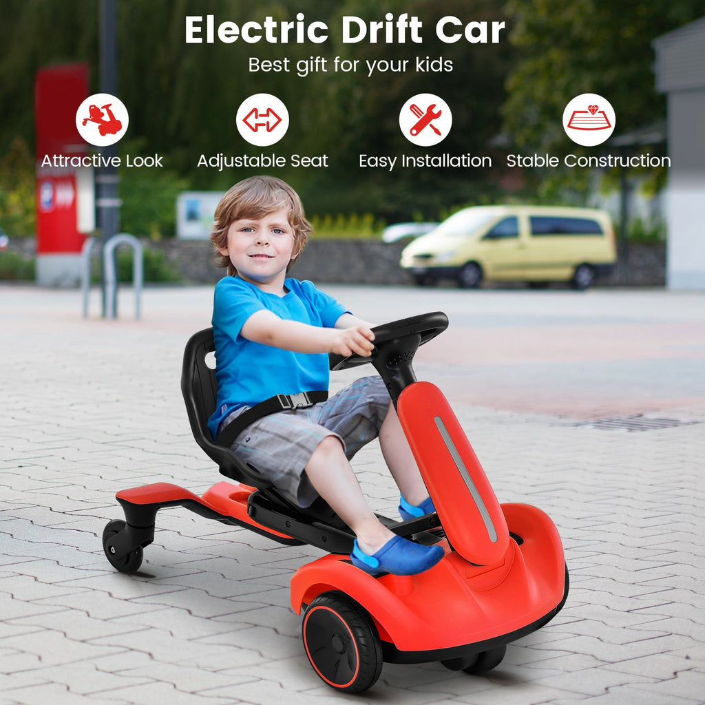 6V Electric Ride on Drift Car for Kids Aged 3-8 Years Old-Black