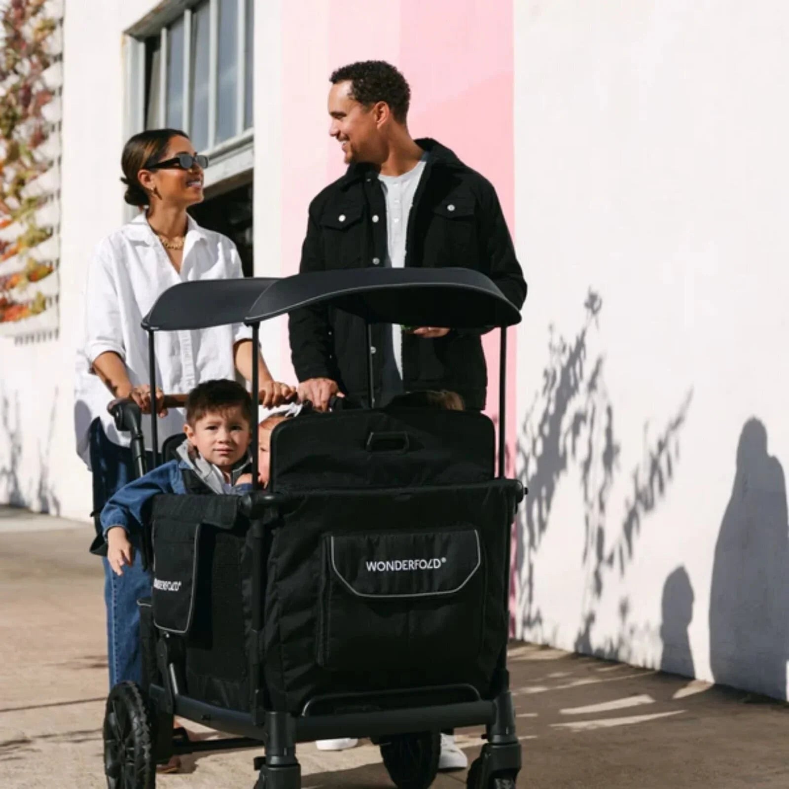 Wonderfold L4 Quad Stroller Wagon - Black