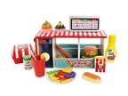 40-Piece Wooden Play Food Set Snack Shop with Drink Dispenser Ages 3+