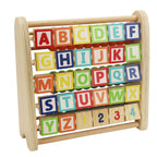 Wooden Double-Sided Alphabet Abacus 9-Piece Montessori Toy