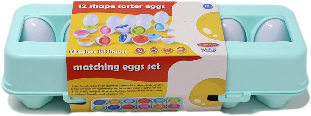12 Shape Sorter Matching Egg Set Early Development Sensory Toy