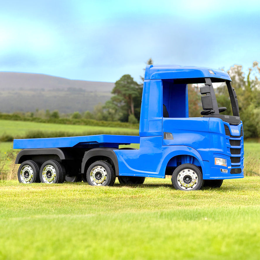 Scania Blue Ride On Truck & Trailer for Kids | 24V