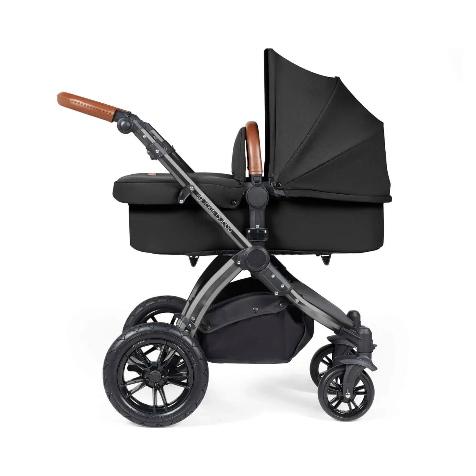 Ickle Bubba Stomp Luxe 2-in-1 Pushchair & Carrycot - Black/Midnight/Tan