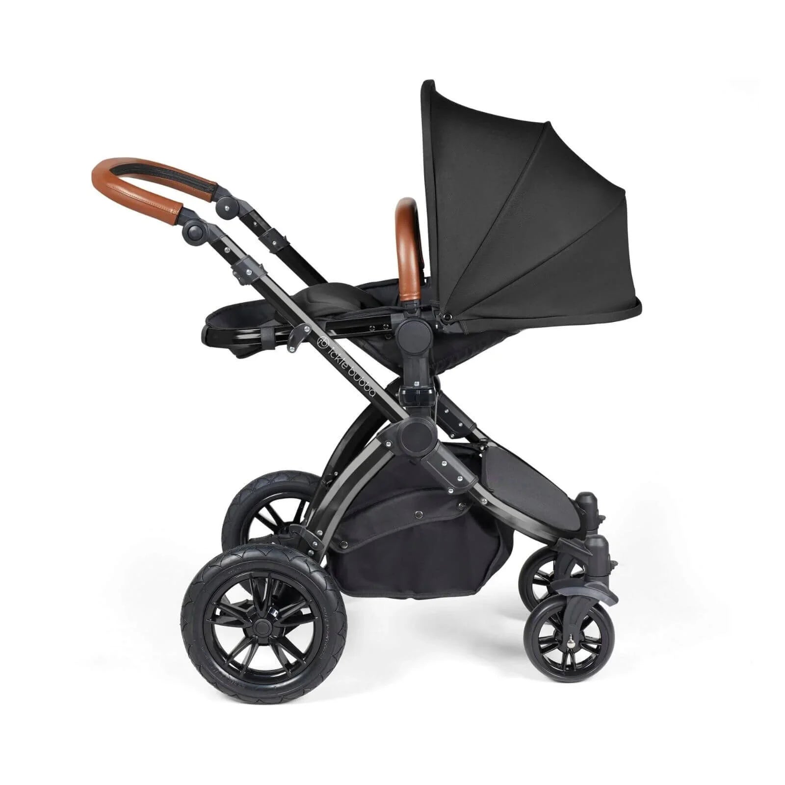 Ickle Bubba Stomp Luxe 2-in-1 Pushchair & Carrycot - Black/Midnight/Tan