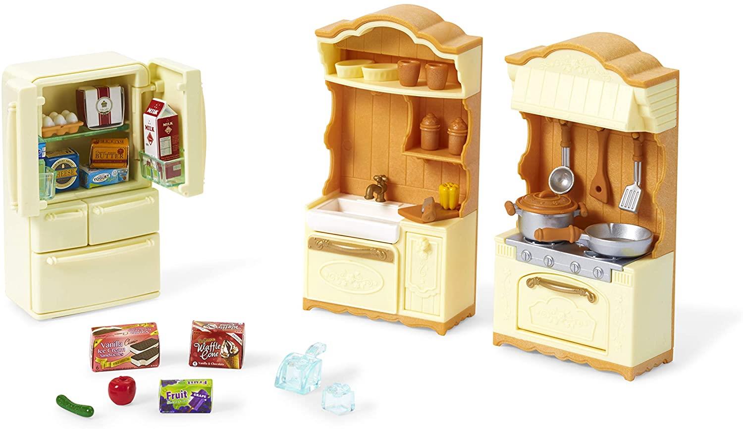 Sylvanian Families - Set da gioco da cucina, set di mobili per bambini dai 3 anni in su