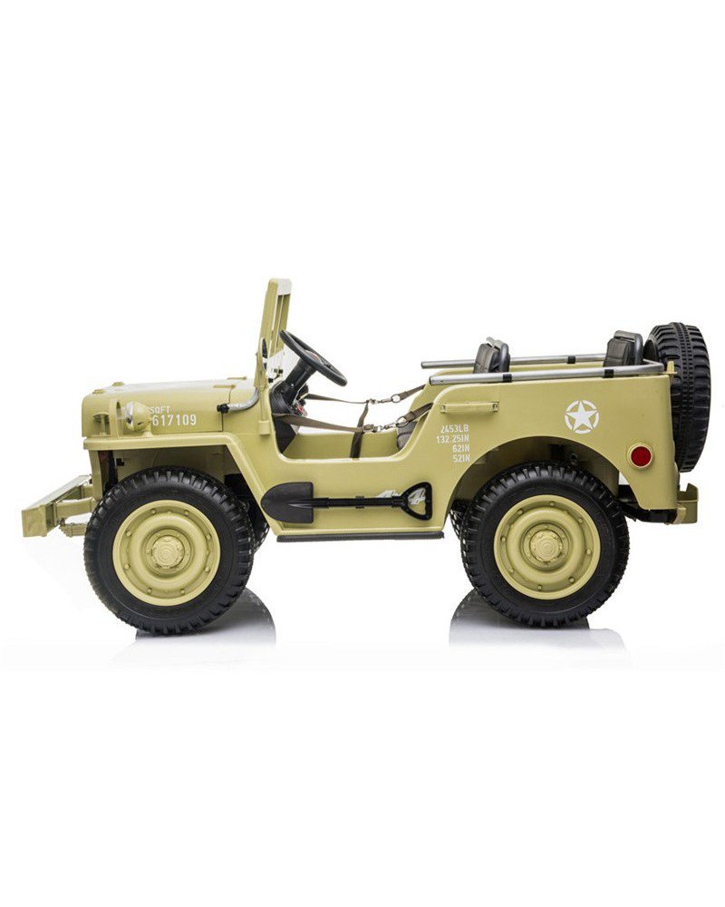 3 Seater Hotchkiss Willys Jeep Ride On 24v