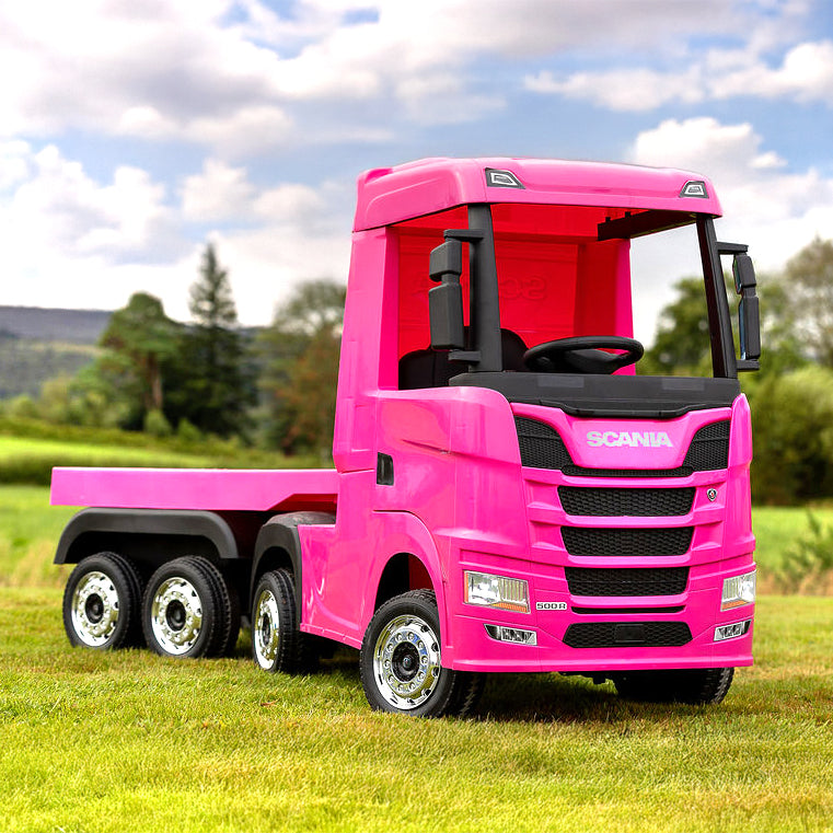 Scania Pink Ride On Truck & Trailer for Kids | 24V